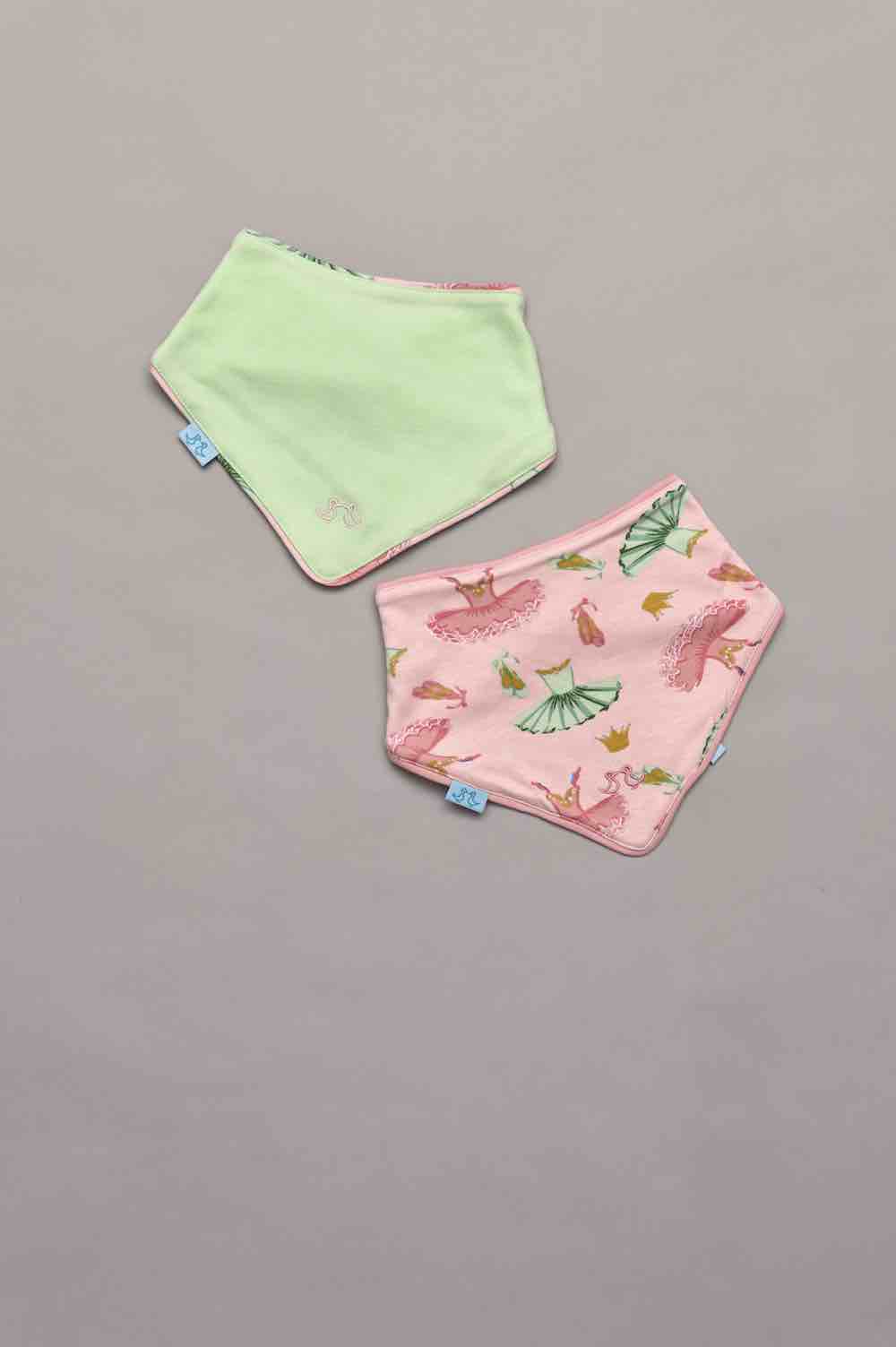 Ballet Pack of 2 Pink Baby Girls Bibs