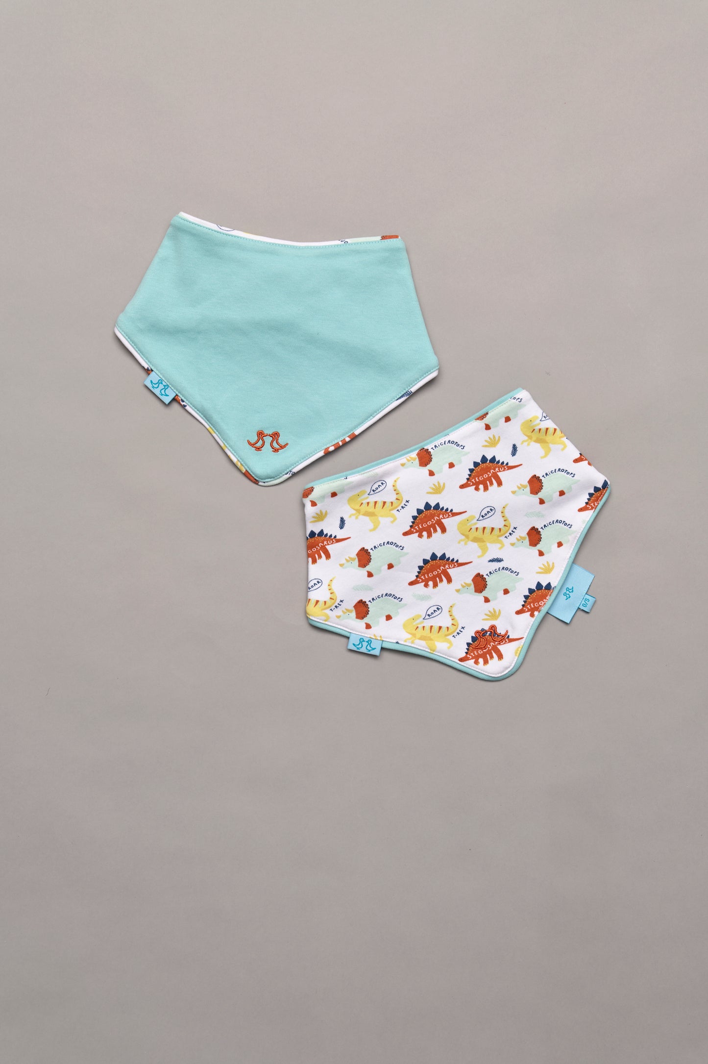 Dinosaur Pack of 2 Yellow Baby Boys Bibs