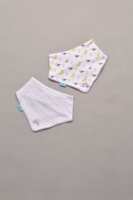 Ducks Pack of 2 Lilac Baby Girls Bibs