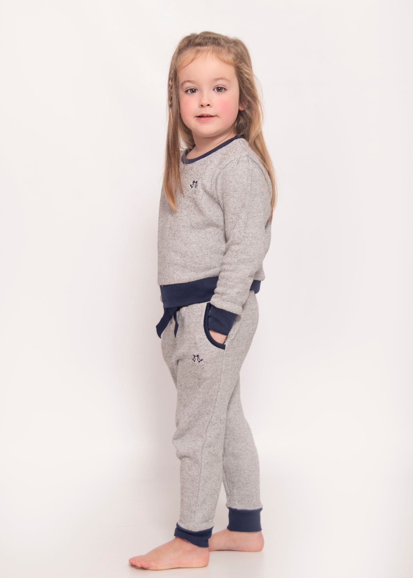 Girls Grey Jersey Lounge Set
