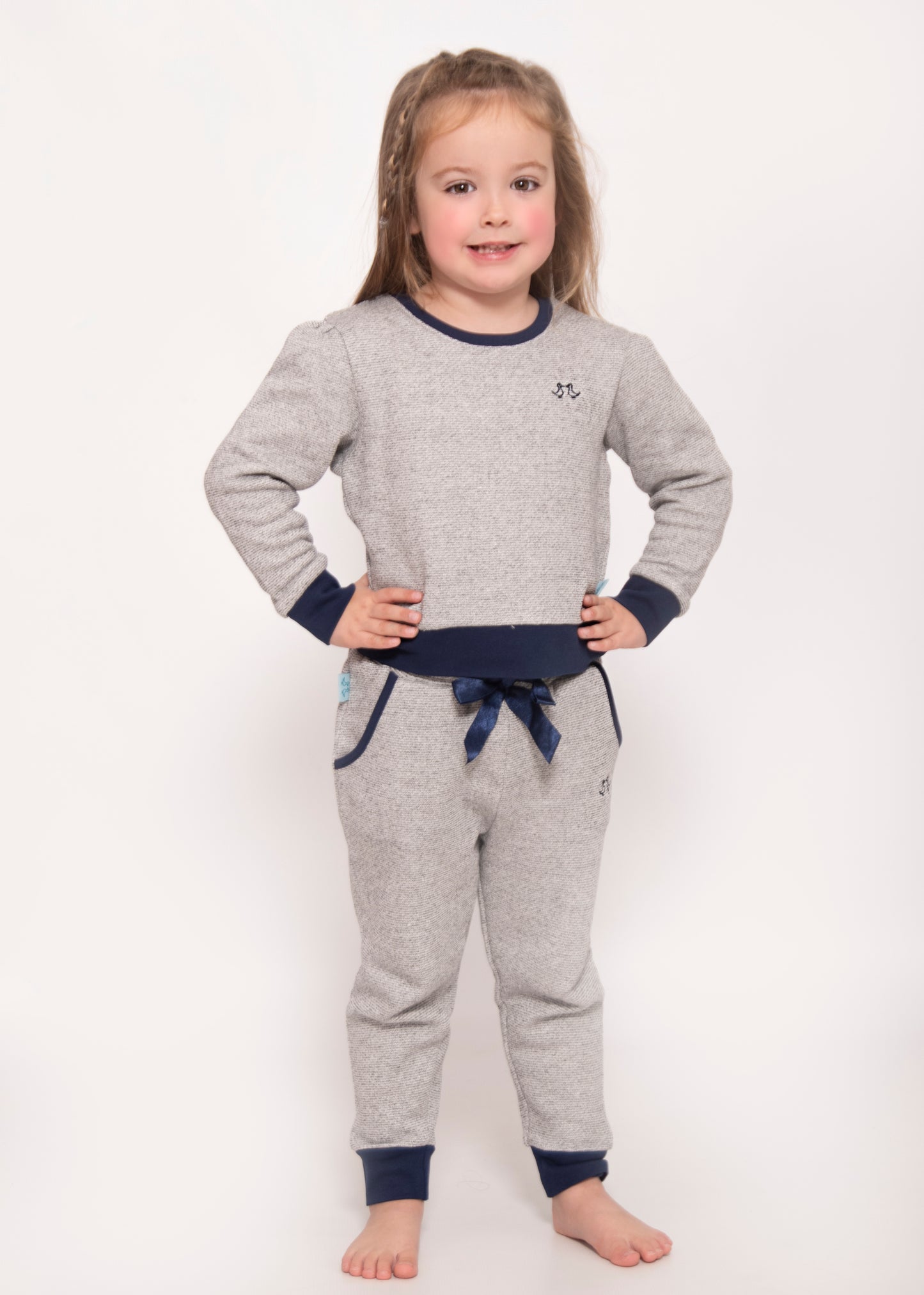Girls Grey Jersey Lounge Set