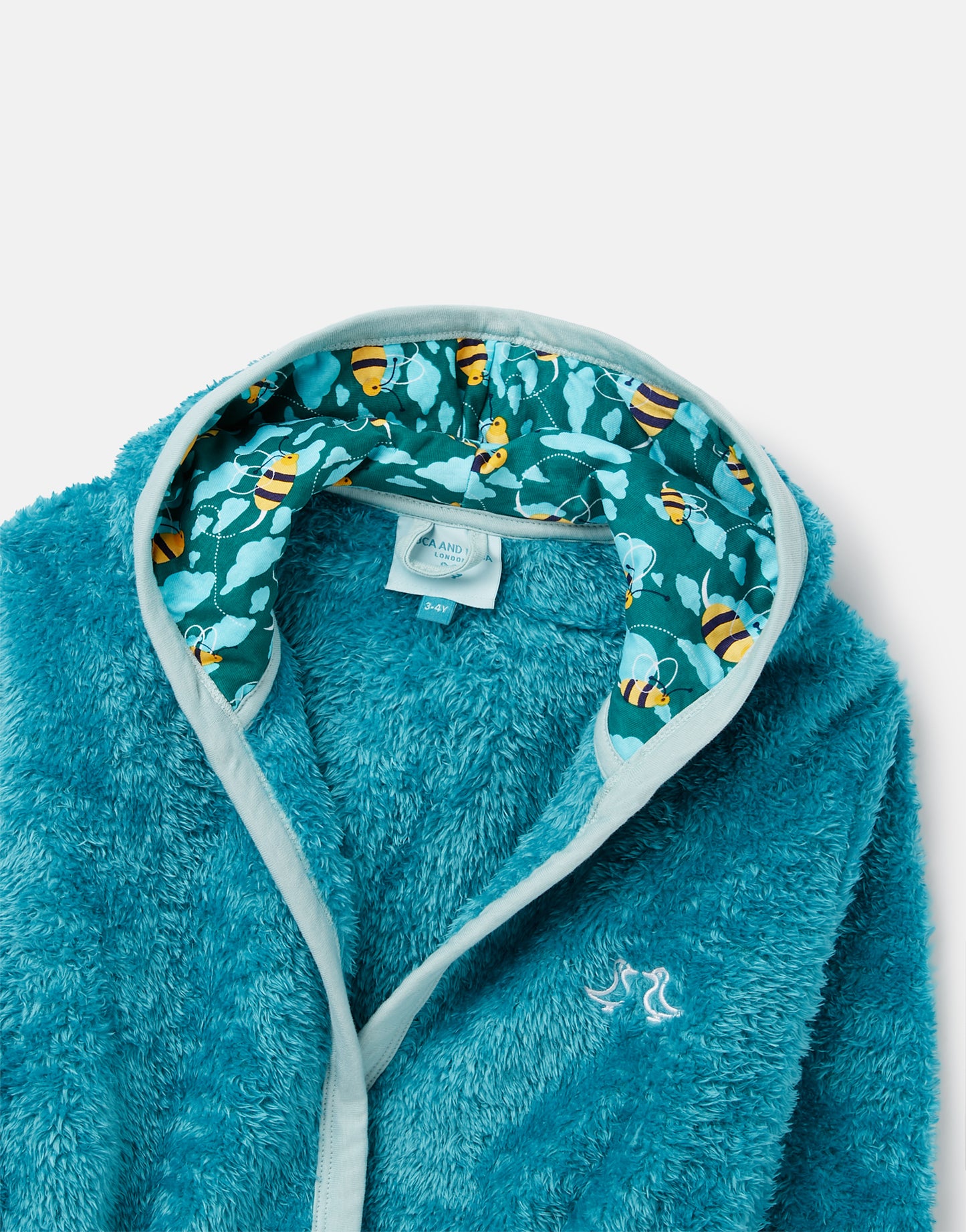 Busy Bees Blue Boys Fleece Dressing Gown