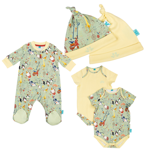 Showman Baby Green & Yellow 5 Piece Set