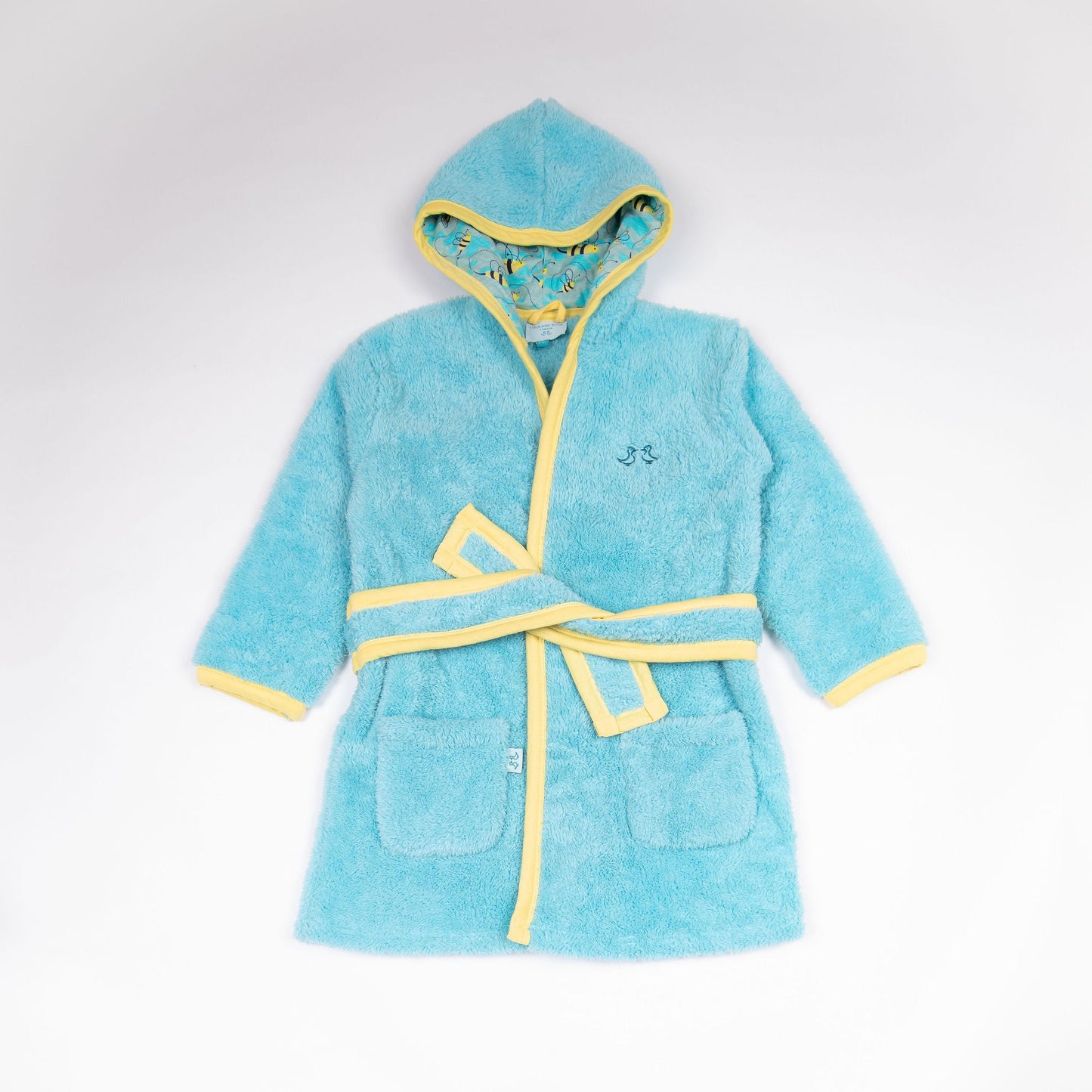 Busy Bees Light Blue Fleece Dressing Gown
