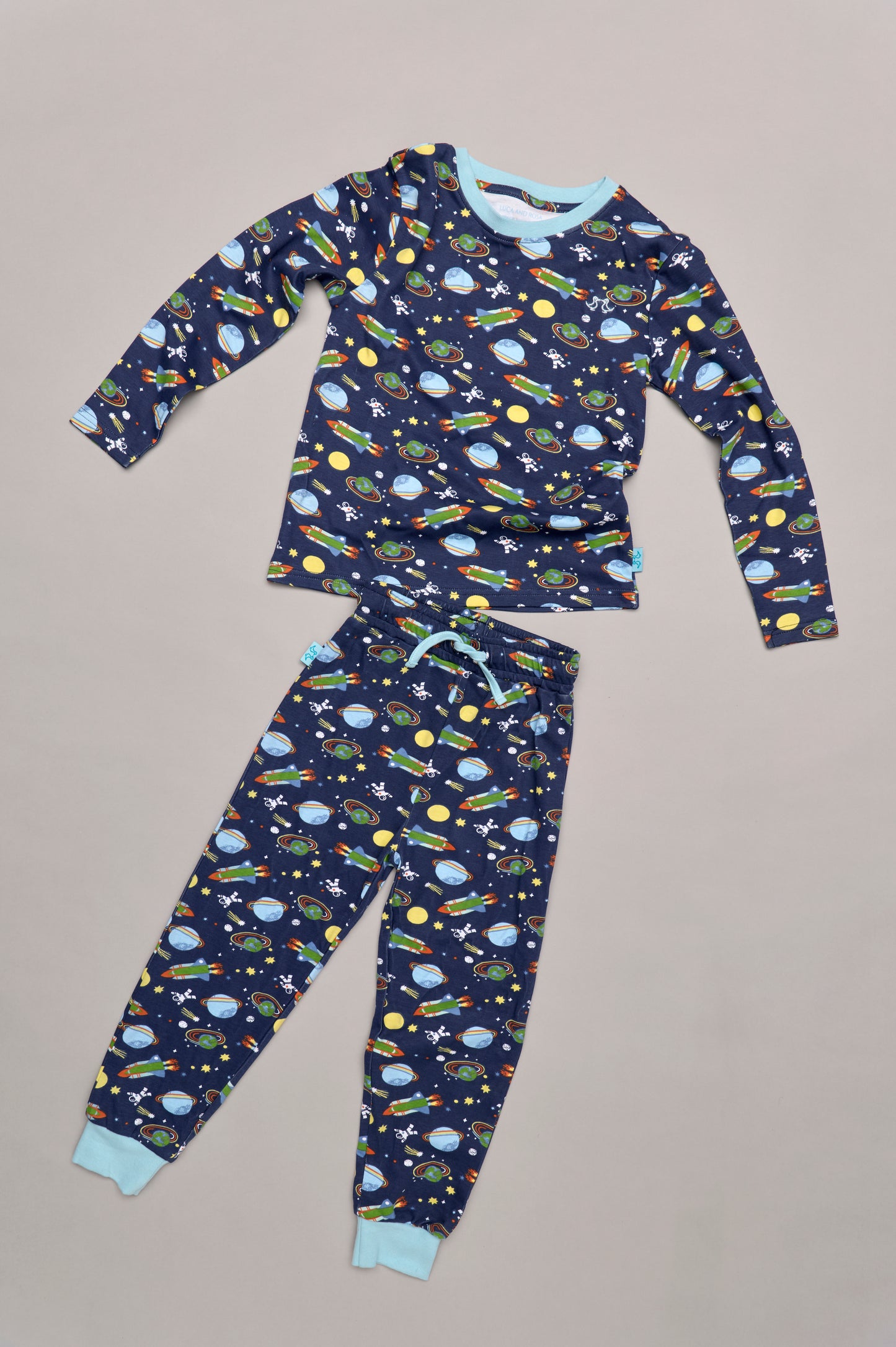 Boys pull on pyjamas - space print