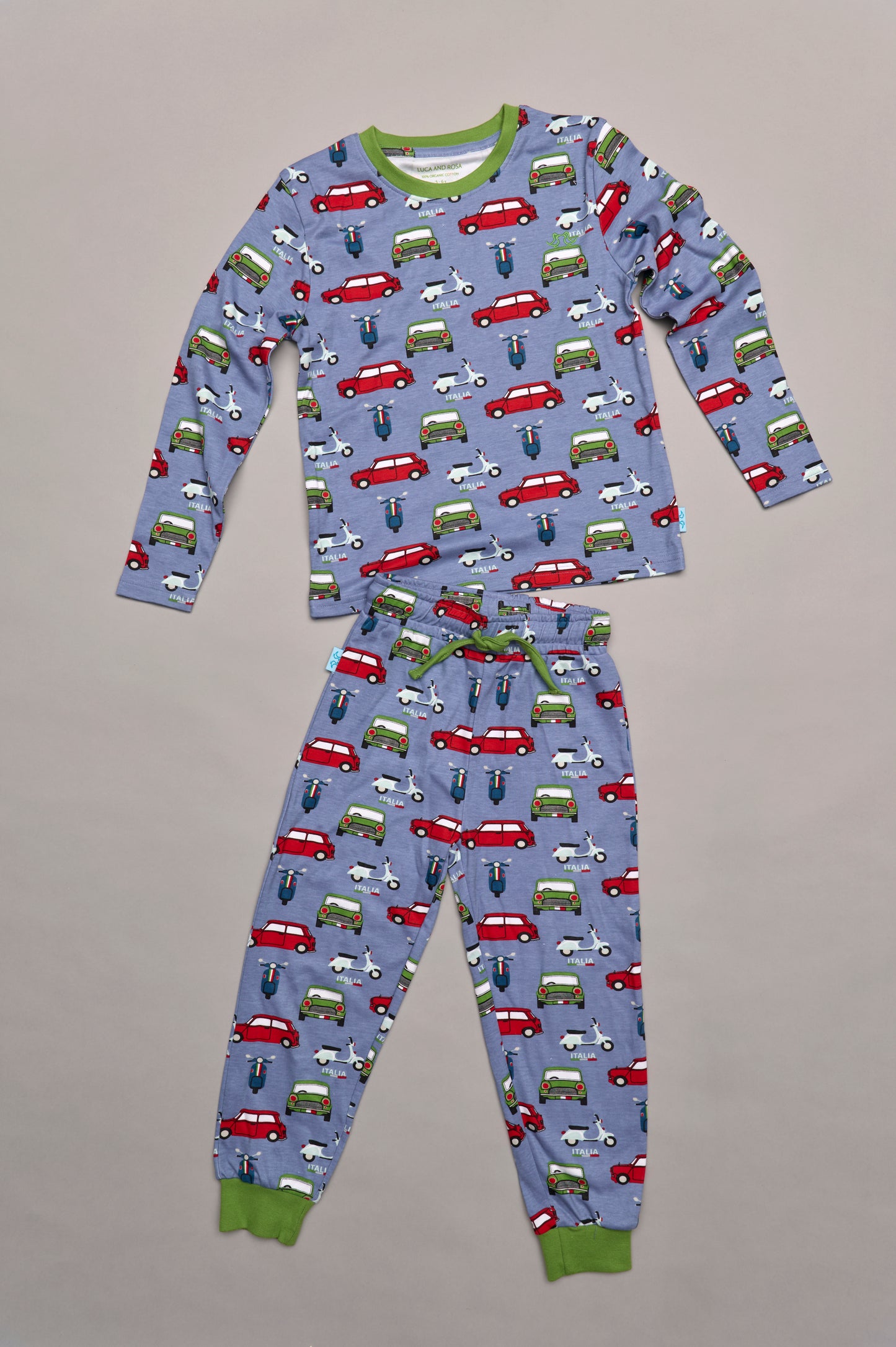 Boys pull on pyjamas - car print