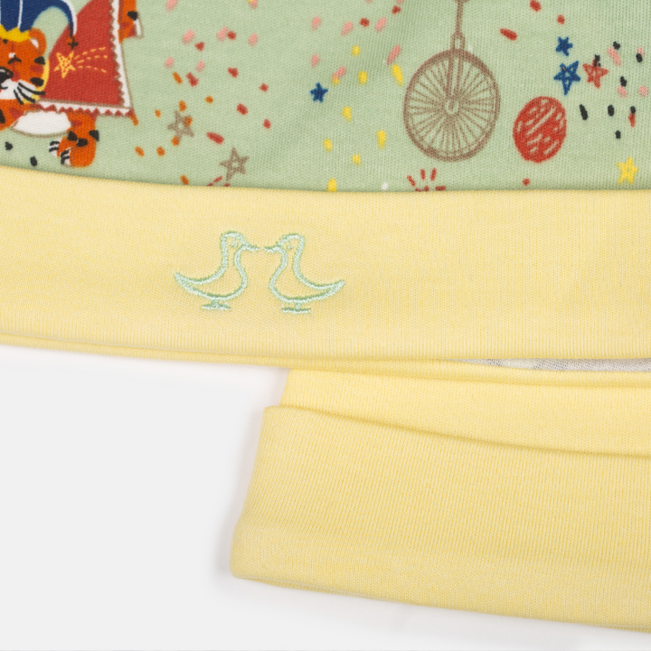 Showman Print Green & Yellow Baby Hat Set