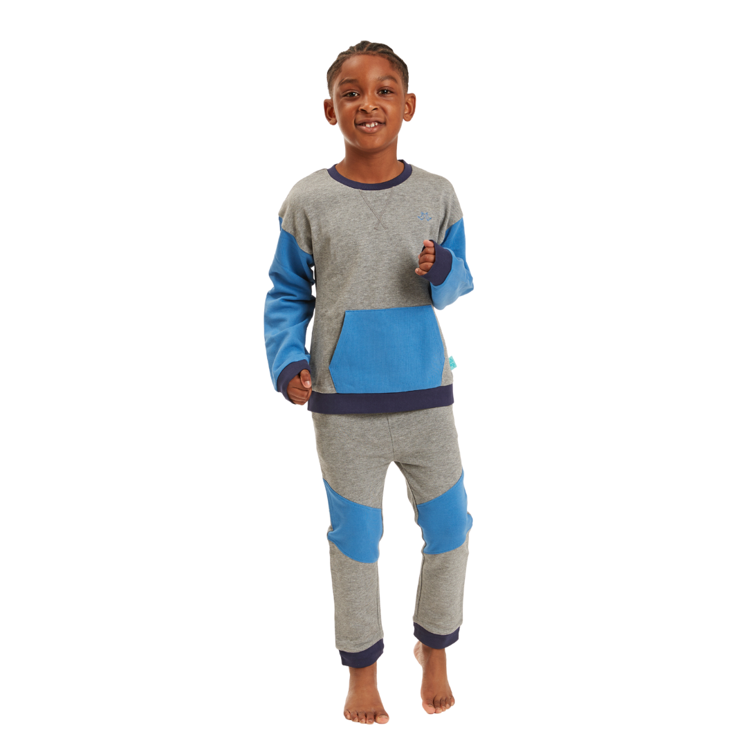 Grey & Blue Boys Lounge Set