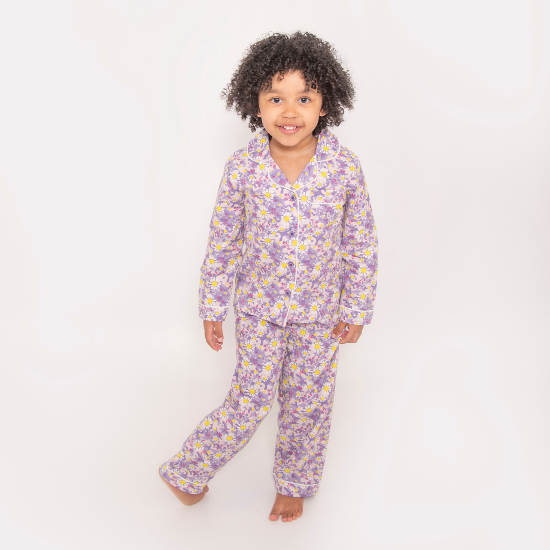 Dizzy Daisy Print Girls Button Up Pyjamas