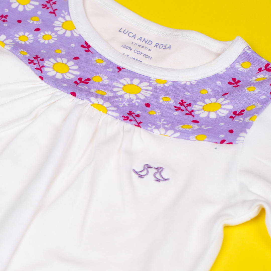 Dizzy Daisy Print Girls Interlock Pyjamas