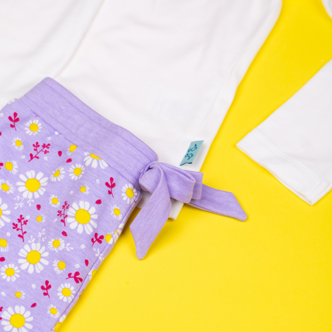 Dizzy Daisy Print Girls Interlock Pyjamas