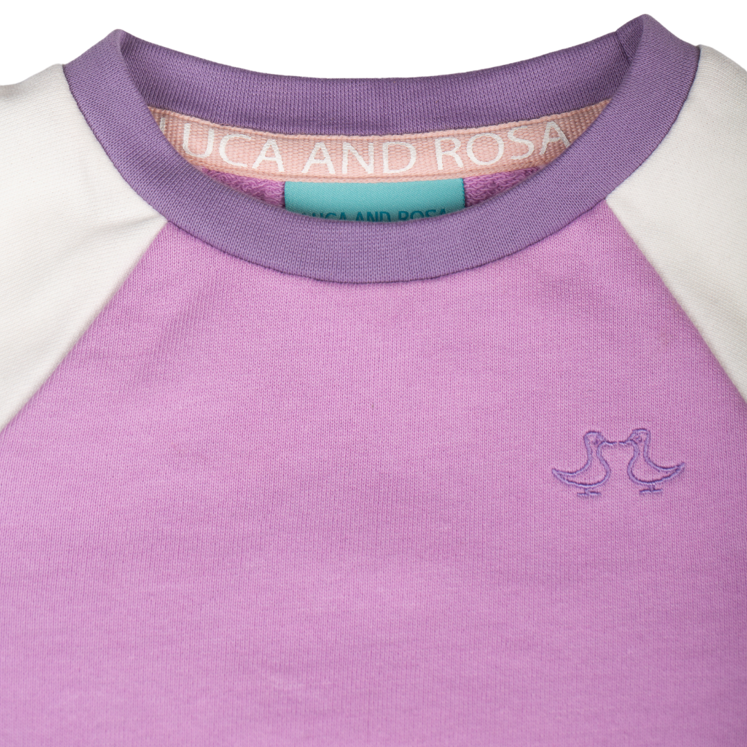 Lilac & White Girls Lounge Set