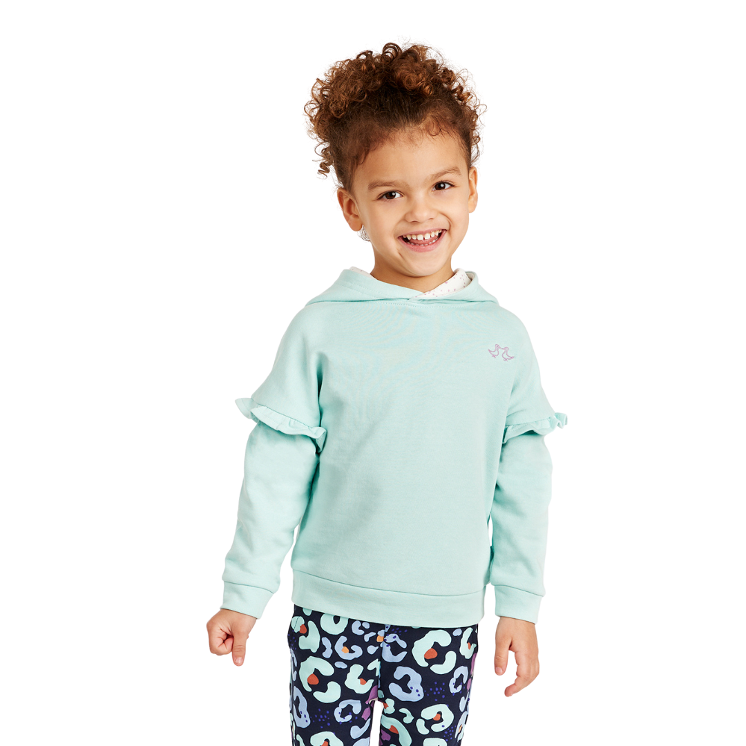 Light Blue Pull On Girls Hoodie