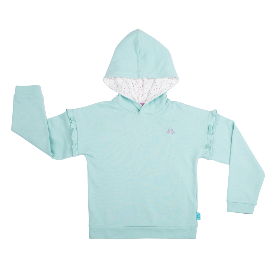 Light Blue Pull On Girls Hoodie
