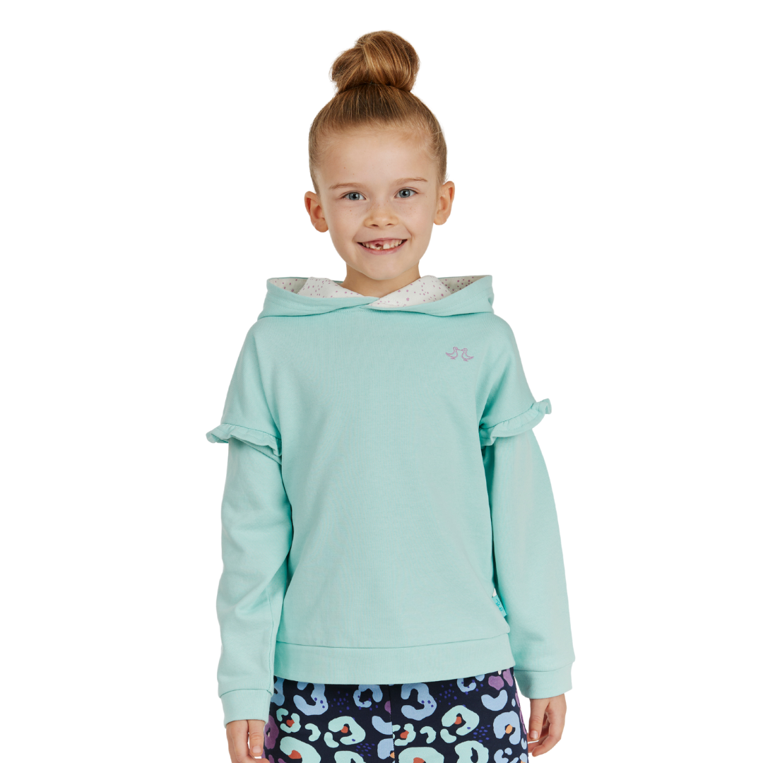 Light Blue Pull On Girls Hoodie