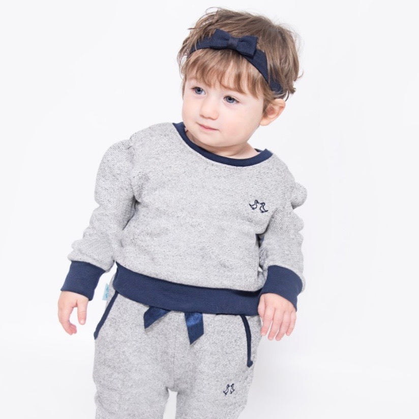Girls Grey Jersey Lounge Set in 100% Cotton – Luca and Rosa