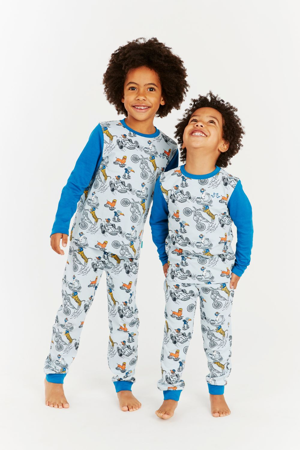 Luca and Rosa peach pink lemons button up children's pyjamas