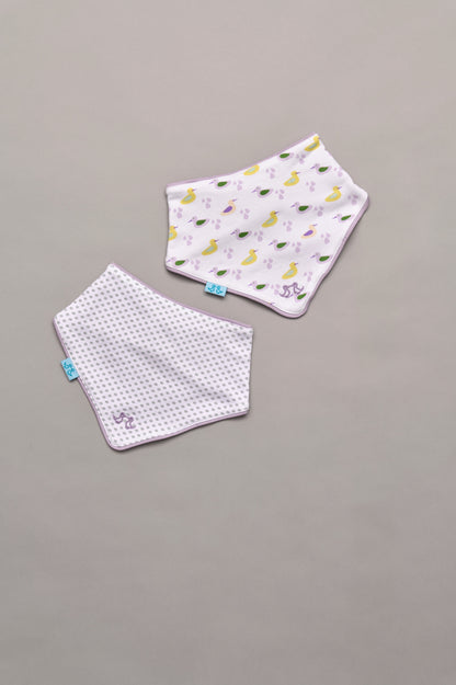 Ducks Pack of 2 Lilac Baby Girls Bibs