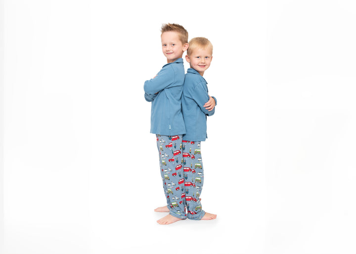 Boys button up pyjamas - car print