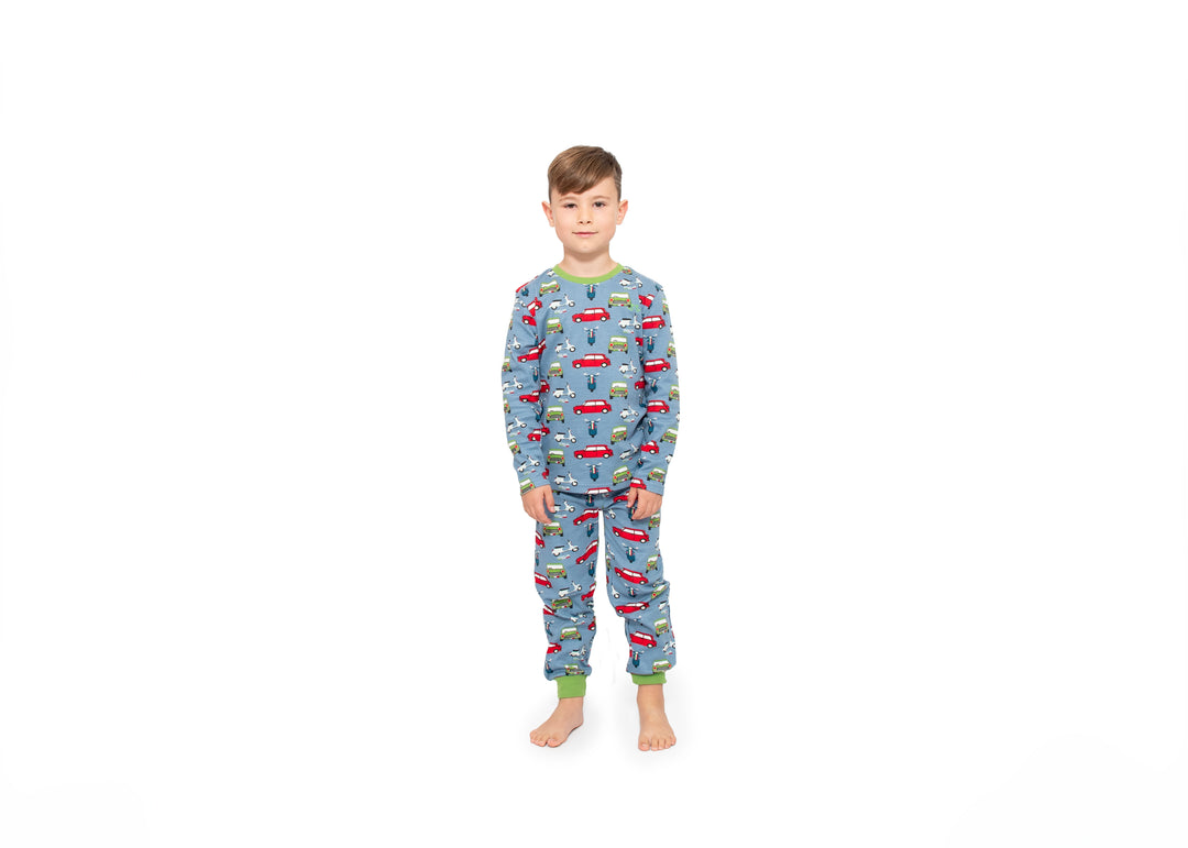 Boys pull on pyjamas - car print