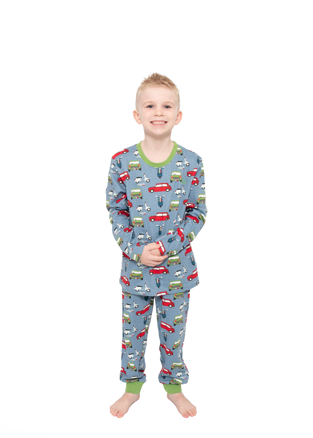 Boys pull on pyjamas - car print