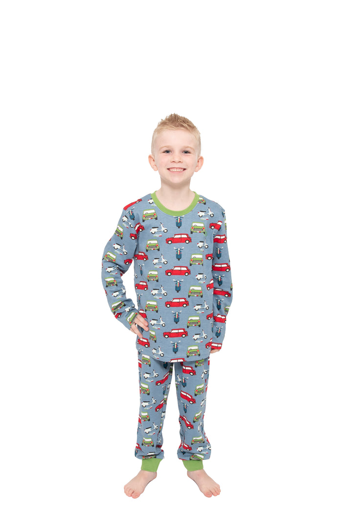 Boys pull on pyjamas - car print