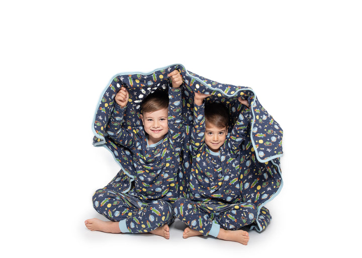 Boys pull on pyjamas - space print