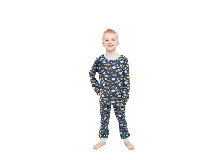 Boys pull on pyjamas - space print