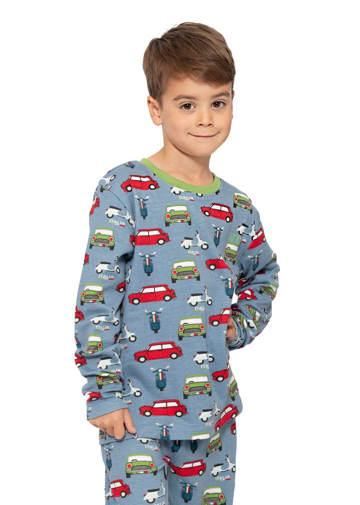 Boys pull on pyjamas - car print