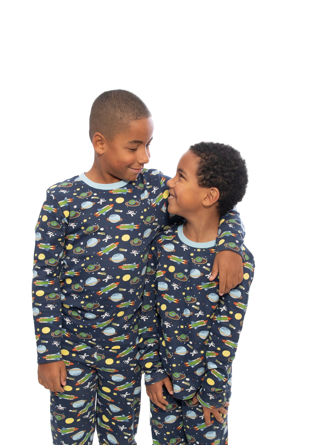 Boys pull on pyjamas - space print