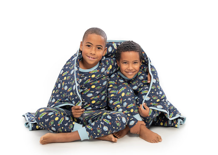 Boys pull on pyjamas - space print