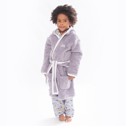 Shining Stars Girls Print Dressing Gown Grey