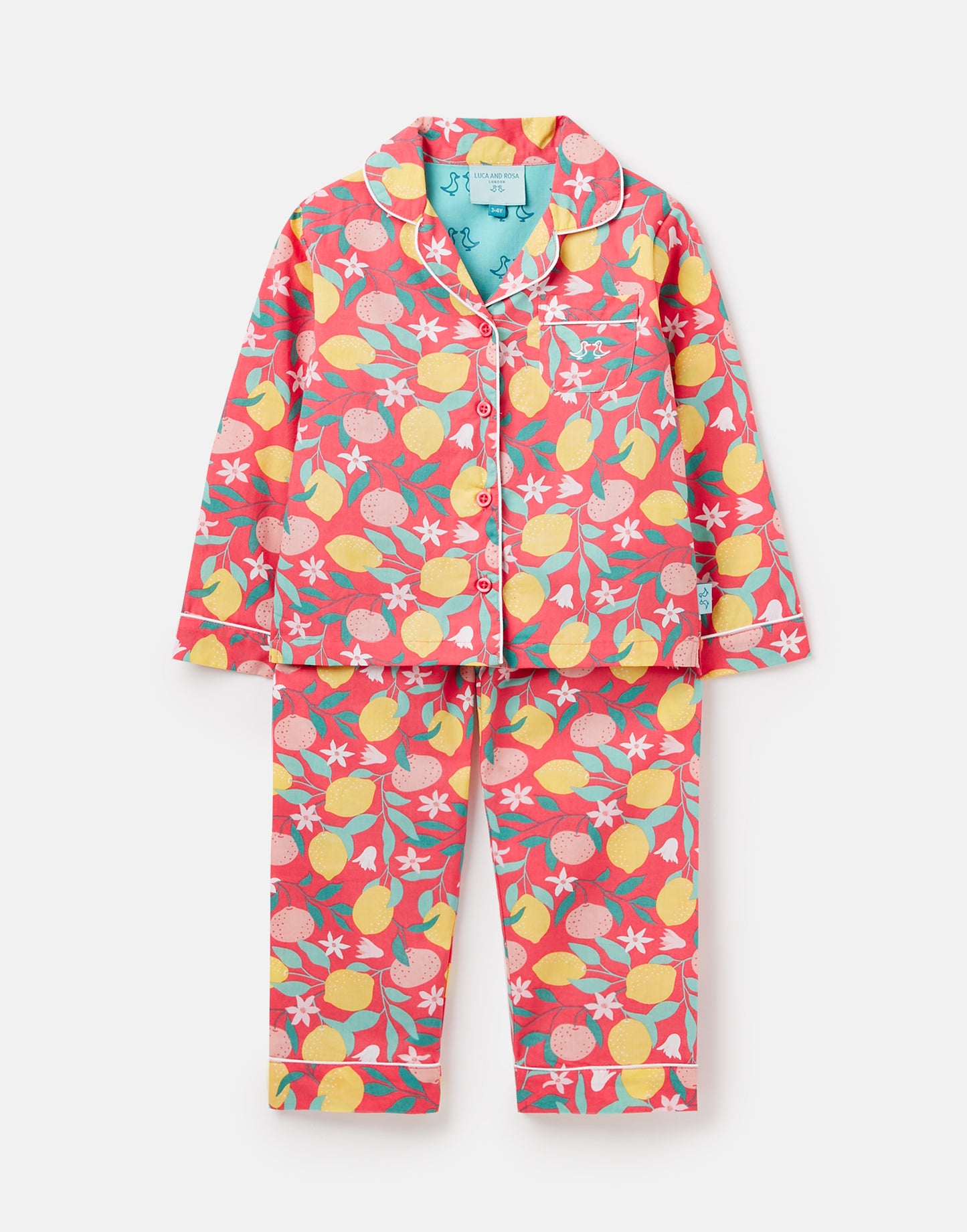 Lemon Grove Girls Button Up Pyjamas