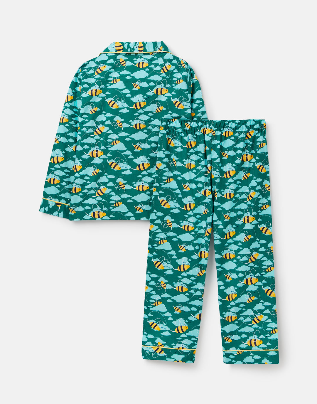 Busy Bees Boys Button-Up Pyjamas in Organic Cotton