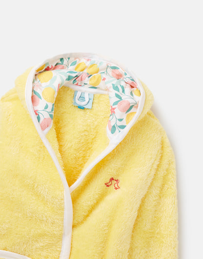 Lemon Grove Yellow Girls Fleece Dressing Gown