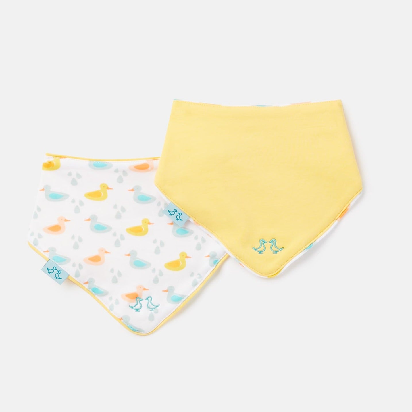 Ducks Pack of 2 Yellow Baby Dribble Bibs