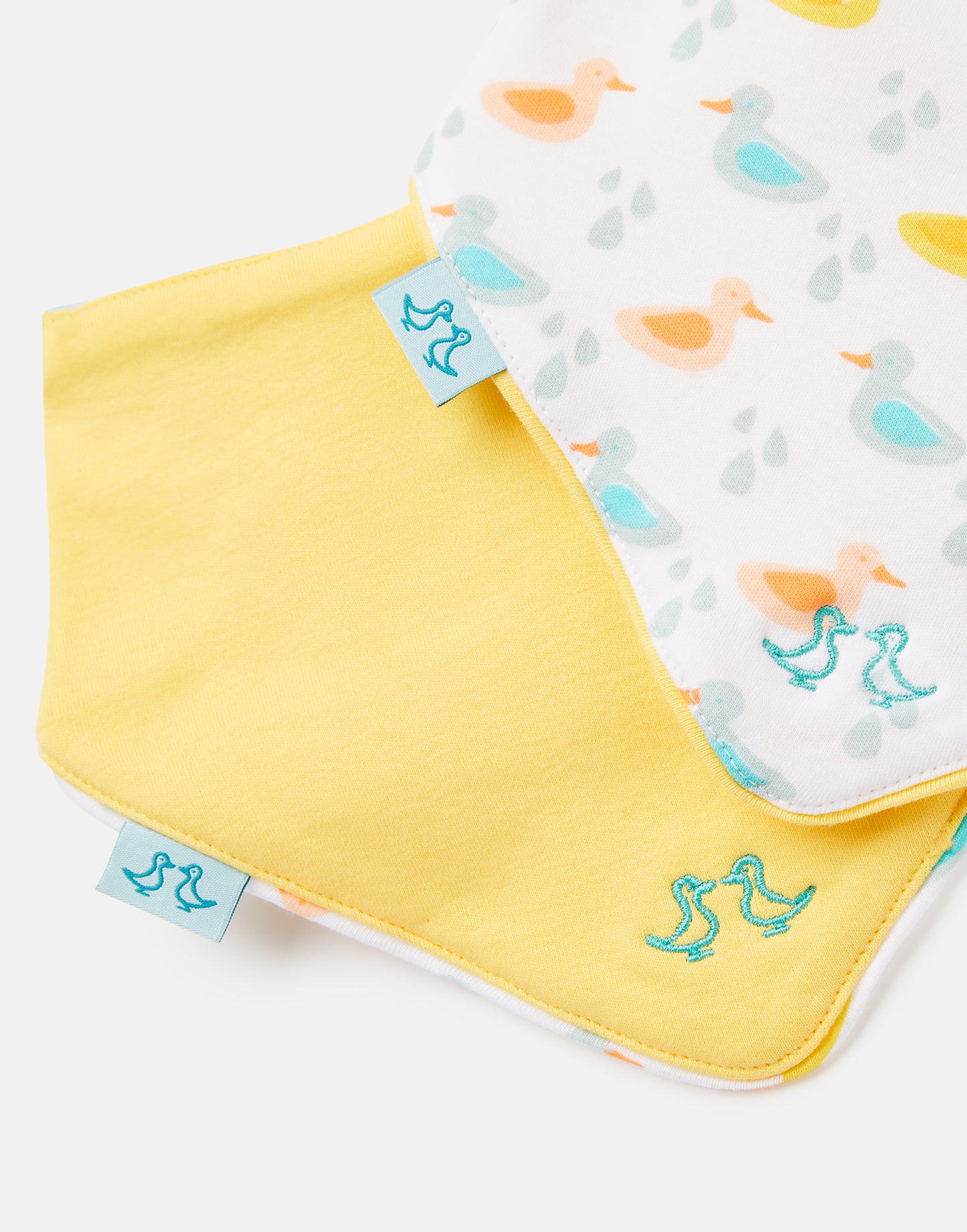 Ducks Pack of 2 Yellow Baby Dribble Bibs