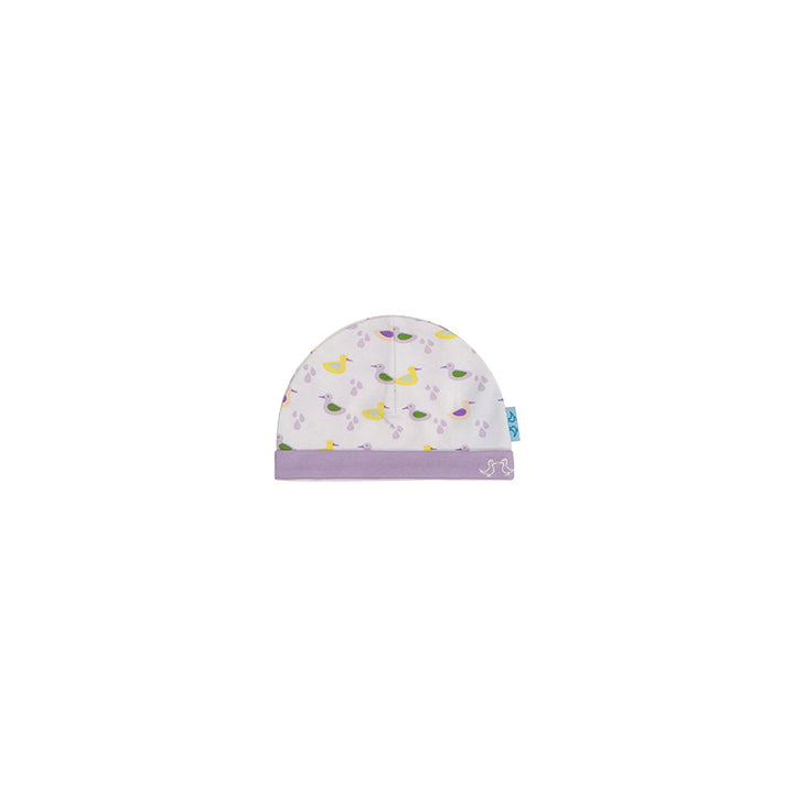 Duck Print Lilac Baby Girls Hat Set