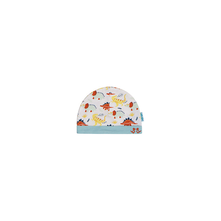 Dinosaur Print Yellow Baby Hat Set