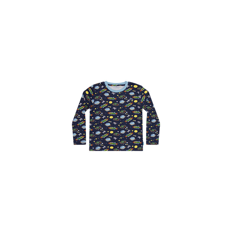 Boys pull on pyjamas - space print