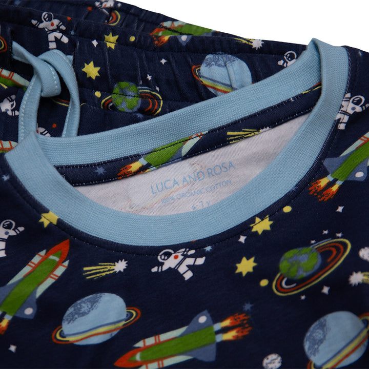 Boys pull on pyjamas - space print