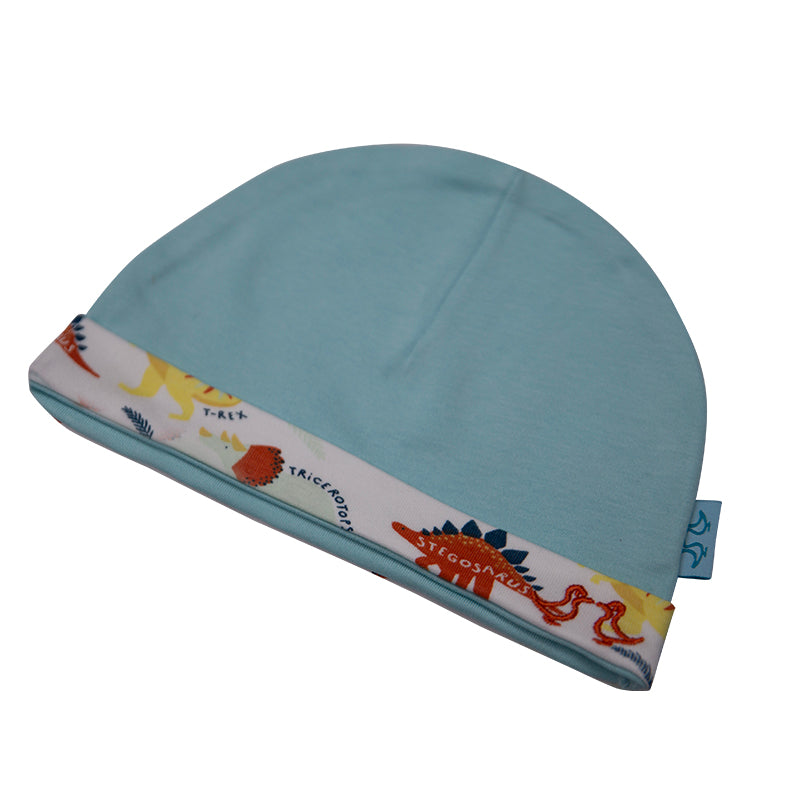 Dinosaur Print Yellow Baby Hat Set