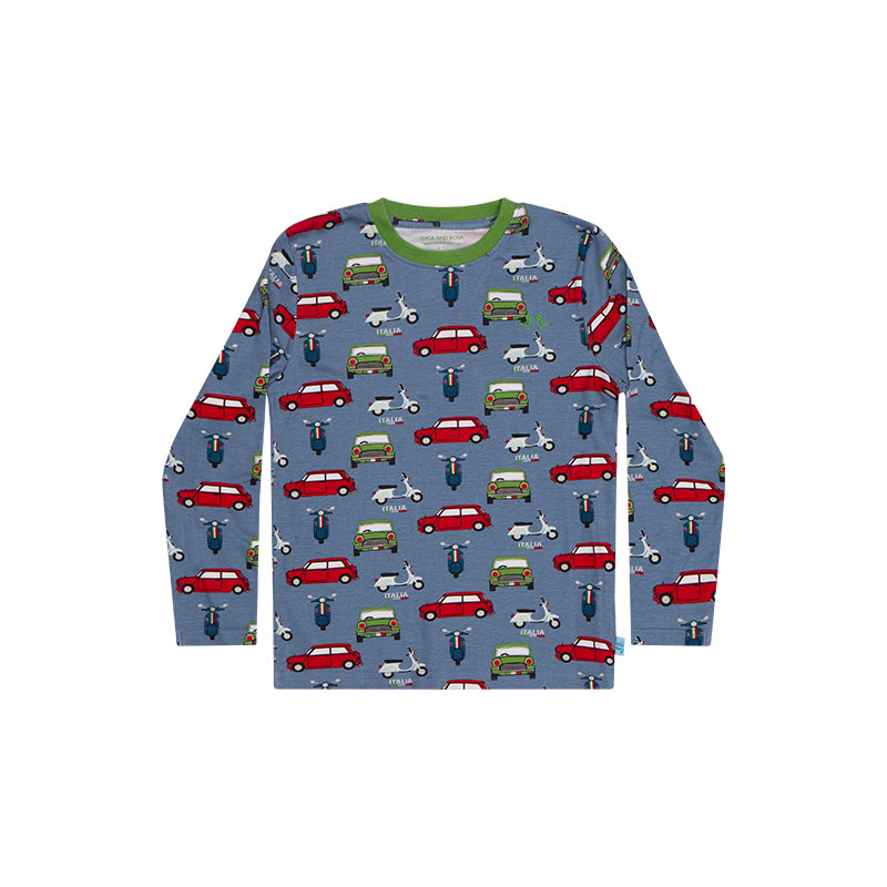 Boys pull on pyjamas - car print