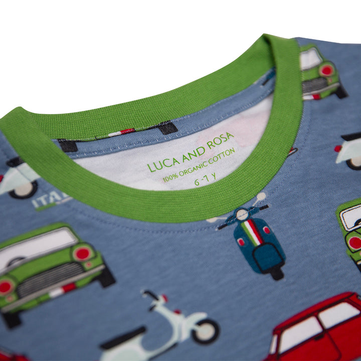 Boys pull on pyjamas - car print