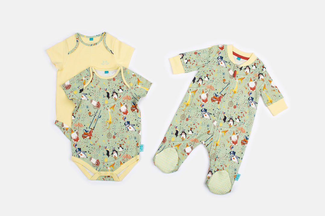 Showman Baby Grow & 2 Piece Vest Set