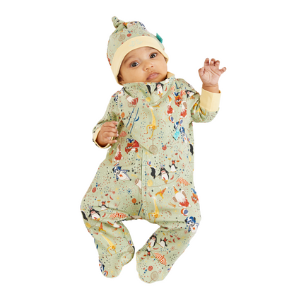 Showman Print Green & Yellow Baby Grow