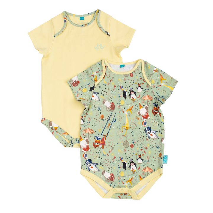 Showman Print Organic Cotton Baby Vest Set