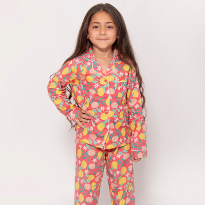 Lemon Grove Girls Button Up Pyjamas