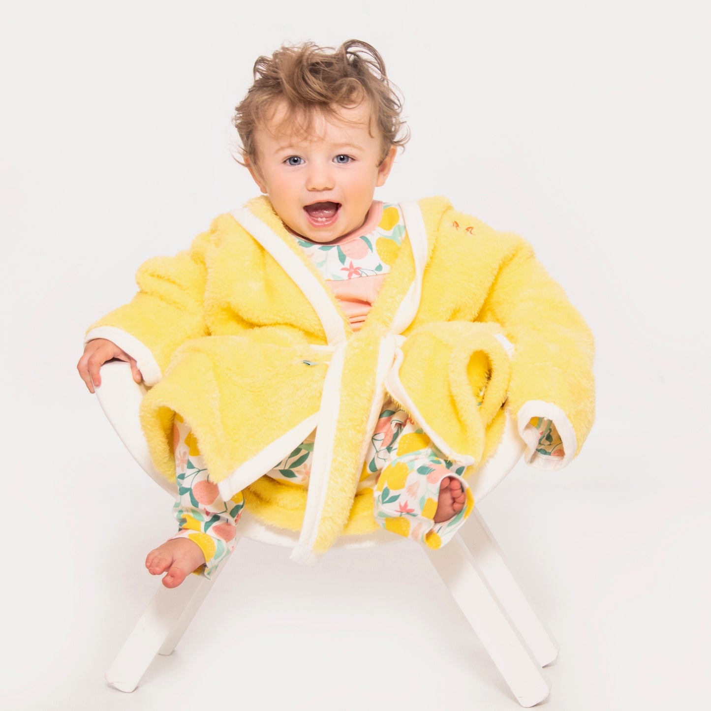 Lemon Grove Yellow Girls Fleece Dressing Gown