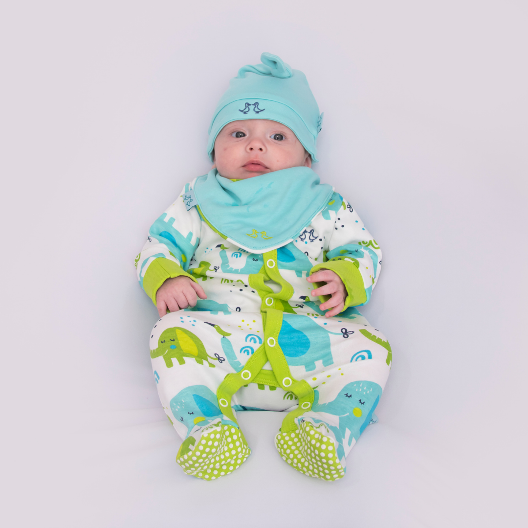 Little Elephant Print Boys Baby 7 Piece Set